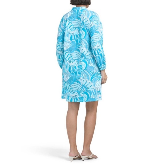 JUDE CONNALLY Women’s Florence Mini Dress Enchanted Sea Aqua Jude Cloth Large - Picture 3 of 12